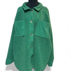 American Eagle Green Sherpa Jacket